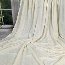 Простирадло махрова мікрофібра молочний колір 180*200 см