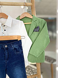 Нарядний костюм трійка для хлопчика 1195 Looks, Зелений, х, Осень, 2/3 р.