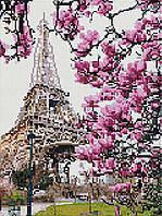 Набор Алмазная мозаика вышивка (квадратные стразы, полная выкладка, без подрамника) 40х50 "Эйфелева башня в