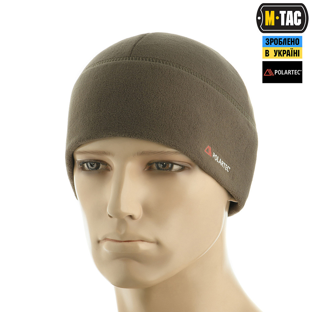 Шапка тактическая зимняя теплая M-Tac Watch Cap флис Light Polarteс L оливковый GL_55 - фото 1 - id-p1752157961