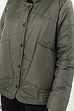 Жіноча комфортна куртка осінньо-весняна М136 хакі, фото 7