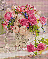 Набор Алмазная мозаика вышивка (квадратные стразы, полная выкладка, без подрамника) 40х50 "Красивые розы"