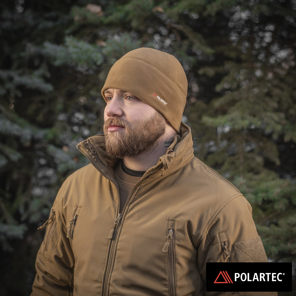 Шапка тактическая зимняя теплая M-Tac Watch Cap флис Light Polartec S койот GL_55 - фото 4 - id-p1752158003