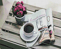 Набор Алмазная мозаика вышивка (квадратные стразы, полная выкладка, без подрамника) "Утренний кофе" 40х50