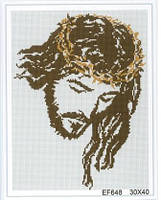 Набор Алмазная мозаика вышивка (квадратные стразы, полная выкладка, без подрамника) "Исус в терновом венке"