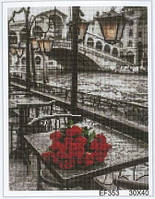 Набор Алмазная мозаика вышивка (квадратные стразы, полная выкладка, без подрамника) "Розы на столе" 30*40 см