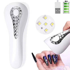 Міні UV/LED лампа YC01 на акумуляторі та з USB шнуром для сушіння нігтів, 18 Вт.