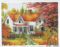 Набор Алмазная мозаика вышивка (квадратные стразы, полная выкладка, без подрамника) "Осенний пейзаж" 30*40 см