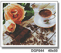 Набор Алмазная мозаика вышивка (квадратные стразы, полная выкладка, без подрамника) "Утренний кофе"