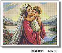 Набор Алмазная мозаика вышивка (квадратные стразы, полн. выкл., без подрам.) "Богородица с младенцем
