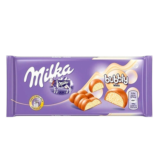 Шоколад Milka White Bubbly, 1шт