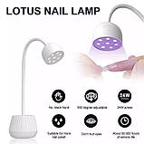 UV/LED лампа для сушіння нігтів, гелевих тіпс Lotus YXWOO5 (На акумуляторі 1500 mAh та USB), 24 Вт., фото 9