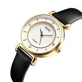 Наручний жіночий годинник Skmei 1330 batterfly Золотистий
