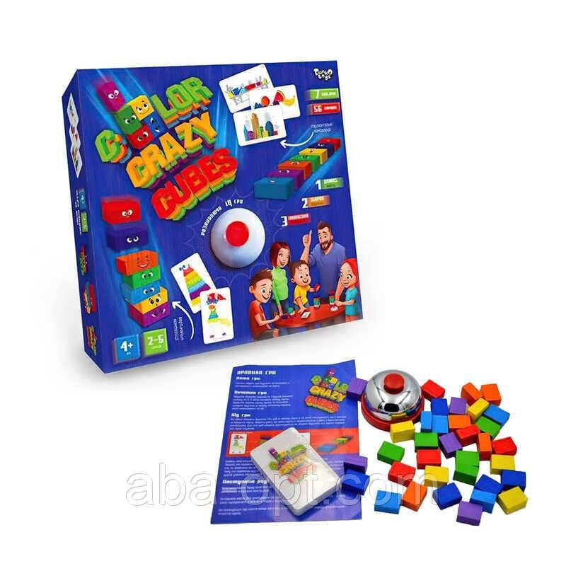 Гра Розвиваюча настільна гра "Color Crazy Cubes" (10) CCC-02-01U УКР, "Danko Toys", фото 1