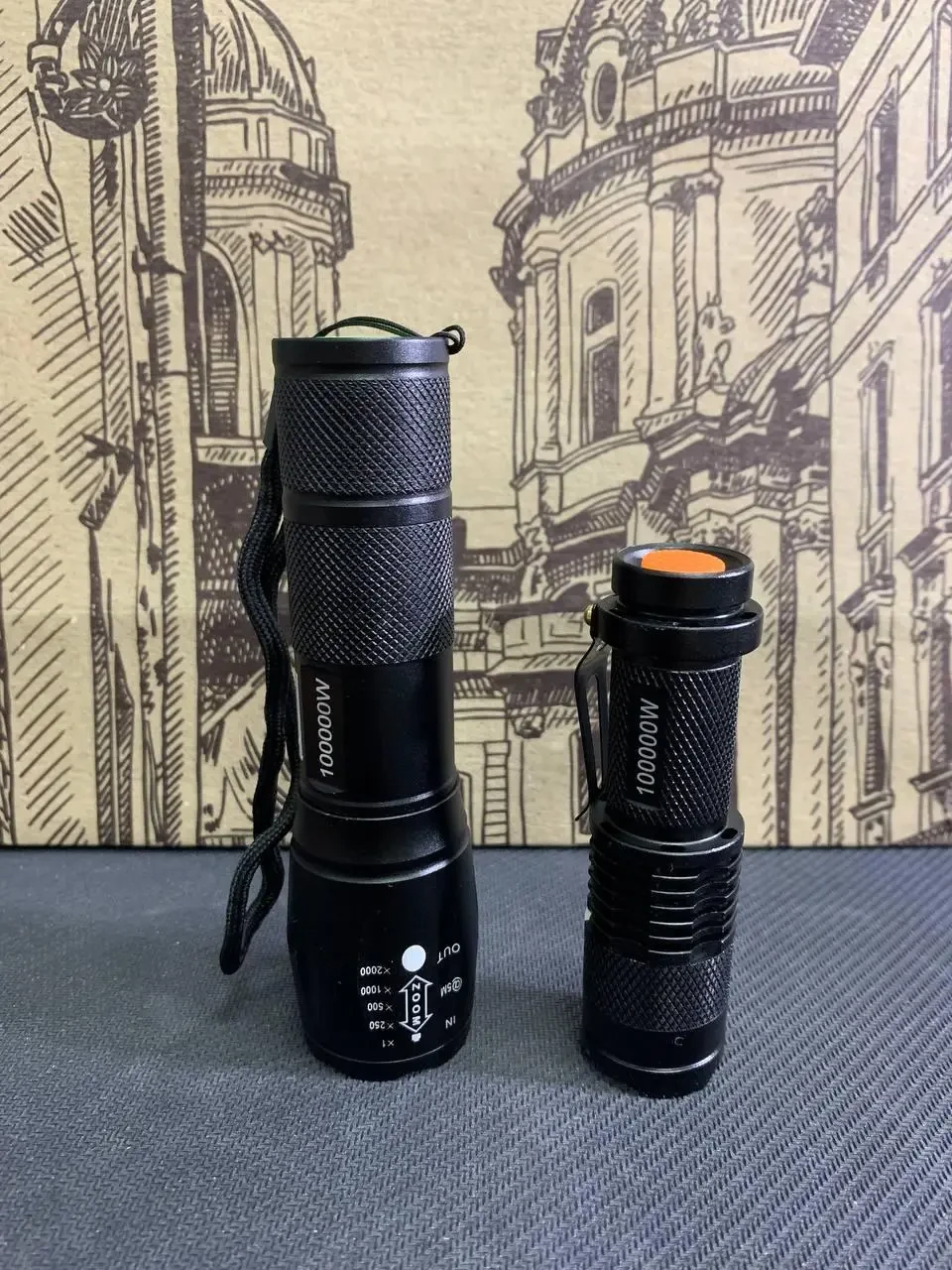 Ліхтарик + ліхтар тактичний військовий 2X CREE XM-L T6 + Q5 ZOOM