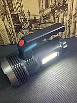 Ліхтарик ручний акумуляторний на сонячній батареї USB Soler Hand lamp 828 OSL+COB, фото 3