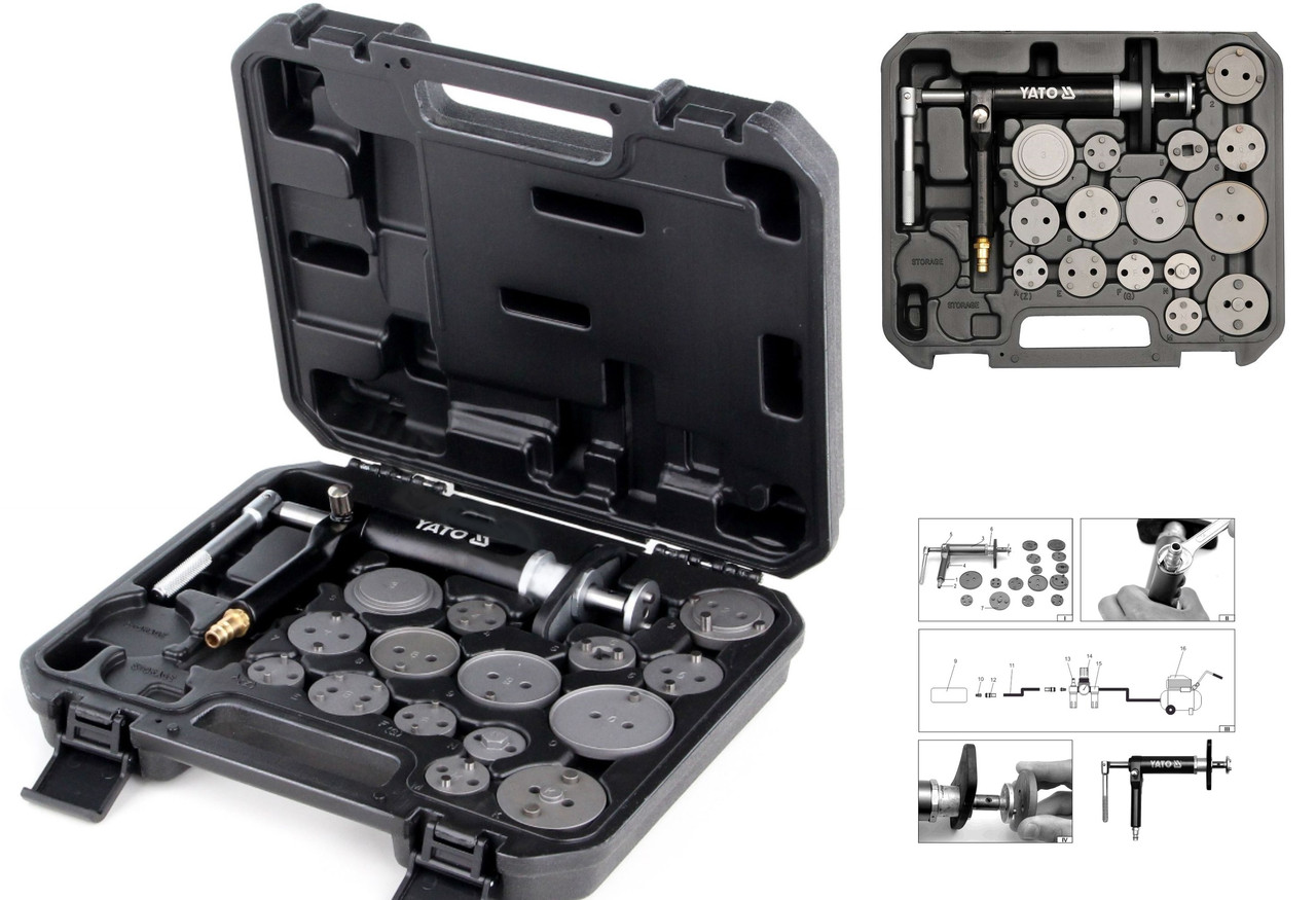 Набір(Комплект)Пневматичних Сепараторів 3/8" Для Монтажу(Демонтажу)Тормозних Колодок 6 шт YATO YT-0671, фото 1