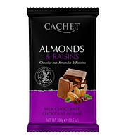 Шоколад молочний CACHET ALMONDS & RAISINS, 300г