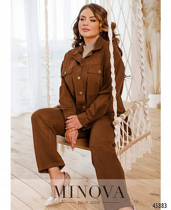 Жіночий костюм двойка Тканина Замш 52, 54, 56, 58 розмір 52, фото 2