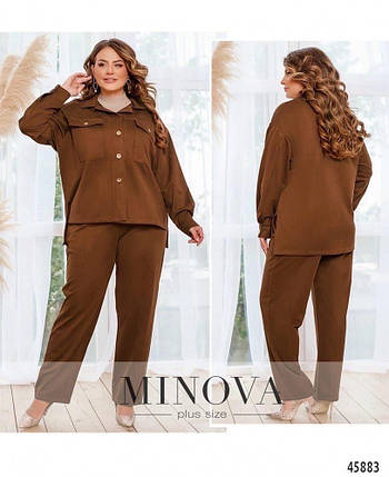 Жіночий костюм двойка Тканина Замш 52, 54, 56, 58 розмір 52, фото 1