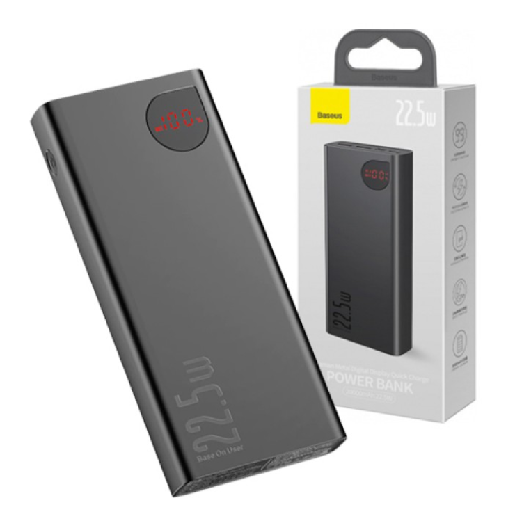 Power bank, павербанк, акумулятор Baseus Q Pow 20000 mAh 22.5 W 5 A з технологією QC 3.0+PD3.0 і Type-C кабелем