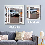 Вікно Кадиллак Cadillac CT5-V Blackwing Вид з вікна Картина вікно з пейзежем Авто на полотні, фото 2