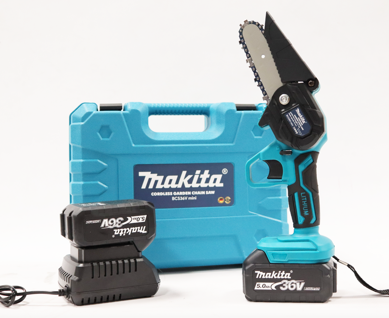 Пила аккумуляторная цепная мини ручная 36В 5,0 Ач Makita BCS36V Mini - фото 1 - id-p1752196491