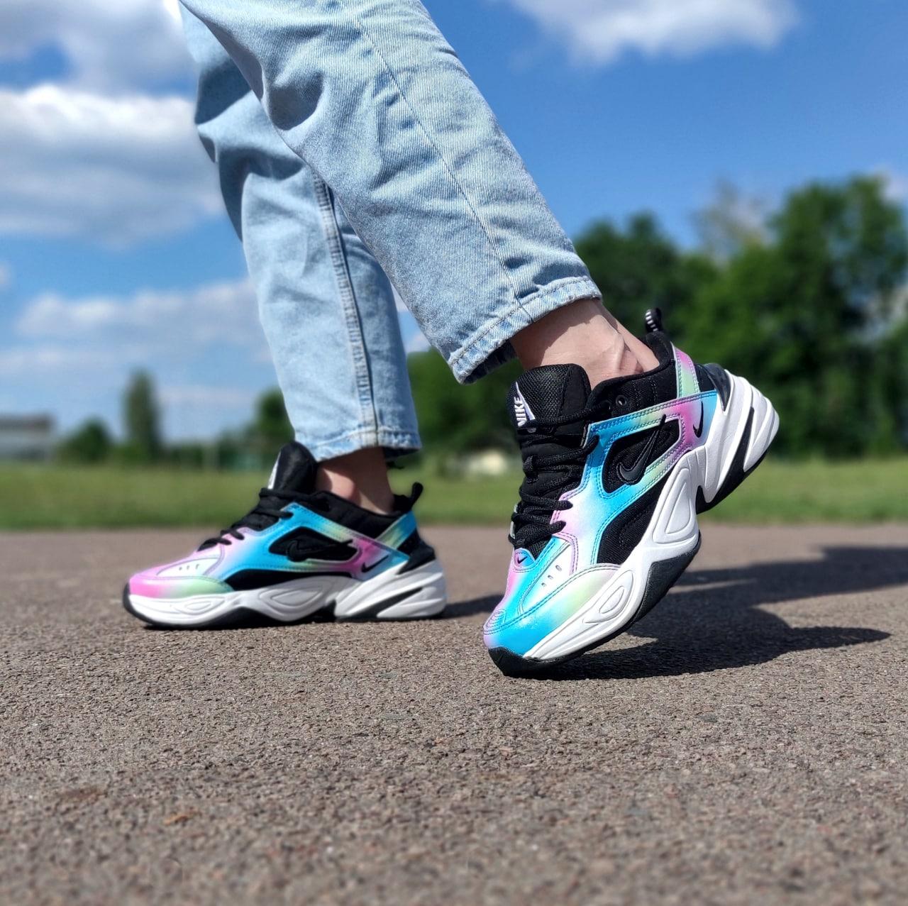 Жіночі Кросівки Nike M2K Tekno Rainbow Кеди Black Найк М2К Шкіра Демісезон  Унісекс Переливаються на Сонці — Купити Недорого на Bigl.ua (1752203669)