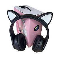 Наушники детские Cat Ear В39М подсветка/FM-радио/MicroSD/Bluetooth черные