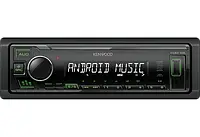 Магнитола Kenwood KMM 105 GY FM/USB/AUX/MP3/Android/сьемн пан./зеленая подсв.