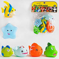 Набор игрушек для купания в ванной A-Toys Пищалки Морские животные 6 штук, HY920-32