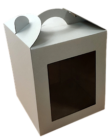 Коробка 17*17*21 см для торта біла з вікном