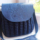 Клапан для сумки "Париж". Колір "Синій", фото 4