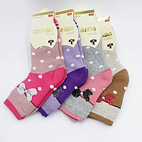 Теплые носки для детей 5-6 лет в горошек, Носки махровые турецкие, носки для девочки