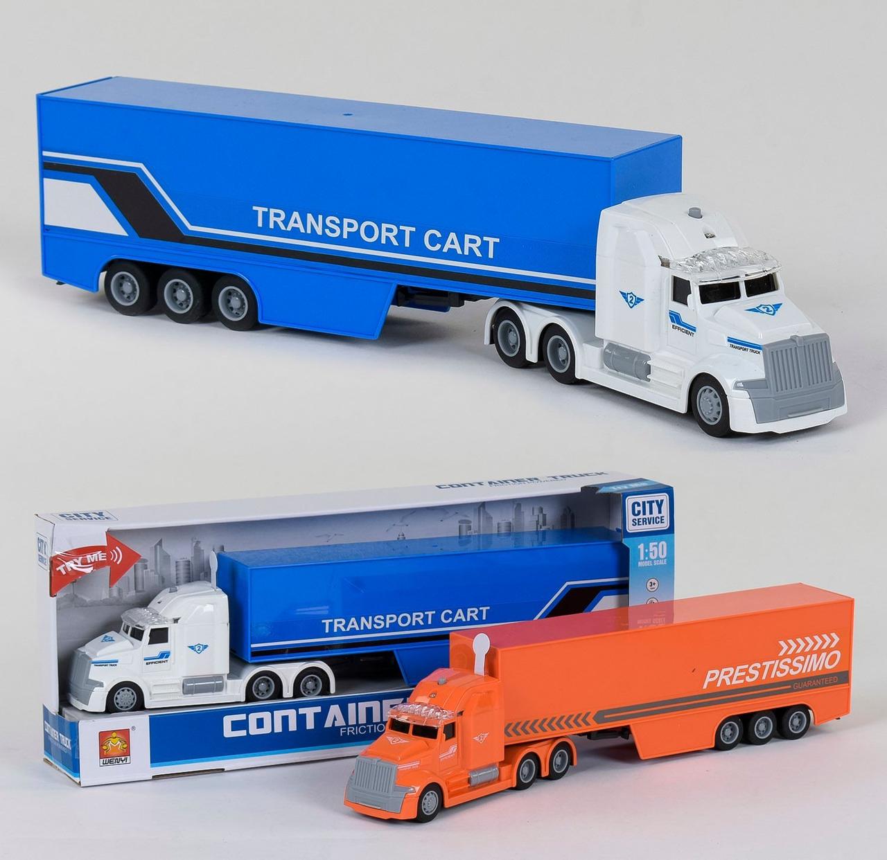 WY 786 A/B Трейлер іграшковий, світло, звук, інерція, у коробці