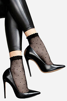 Шкарпетки в горошок 20ден Lores Dot 20 чорного та бежевого кольорів універсального розміру