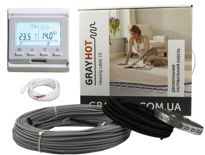 Кабельный теплый пол 5.1 м2 Gray Hot. Комплект с Е51 (ID#1850337778 ...