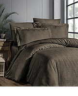 Комплект постельного белья First Сhoice Jacquard Satin Dark Series Amore Brown хлопок 220*200 см коричневый