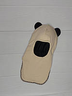 Шапка дитяча зимова шолом зимовий для хлопчиків з вушками ведмедика Бежевий SSZM-62ост