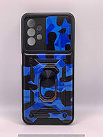 Ударопрочный чехол Camshield Serge Ring Camo для Samsung Galaxy A13 4G (Синий / Army Blue) 54670