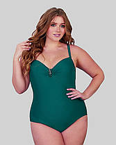 ОПТ Суцільний купальник для повних Z.Five 55376 зелений на 50 52 54 56 58 розмір, фото 2