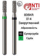 835KR-014-FG NTI Бор Алмазный цилиндр с круглым кантом для турбинного наконечника 835KR.314.014