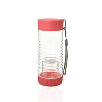 Бутылка пластиковая 450ml с заварником для ягод и сока и чая цвет розовый TRE