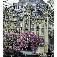 Картина по номерам ПРЕМИУМ Отель на Дерибасовской (Одесса) с лаком и уровнем размером 40х50 см SY6564