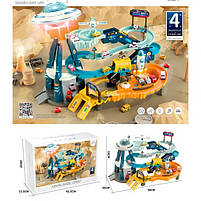 Гараж T905A космодром, машинка 4шт, космічний корабель 3шт, звук, світло, на батарейці, в коробці, 42,5-28-14см, фото 2