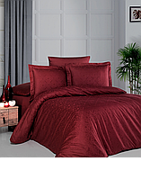 Комплект постельного белья First Сhoice Jacquard Dark Series Lamone dark Red хлопок 220*200 см красный