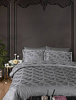 Комплект постільної білизни First Сhoice Jacquard Dark Series Nichol Storm бавовна 220*200 см сірий