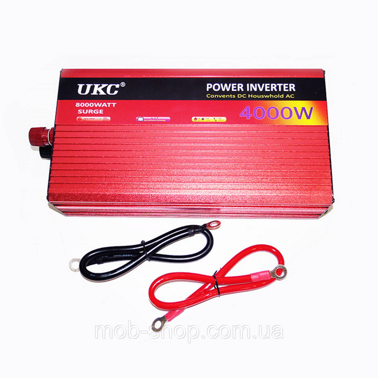 Перетворювач напруги 4000W 12V на 220V UKC з функцією плавного пуску потужний інвертор