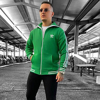 Мужская кофта олимпийка Adidas M1289 зеленая, цена: 2099