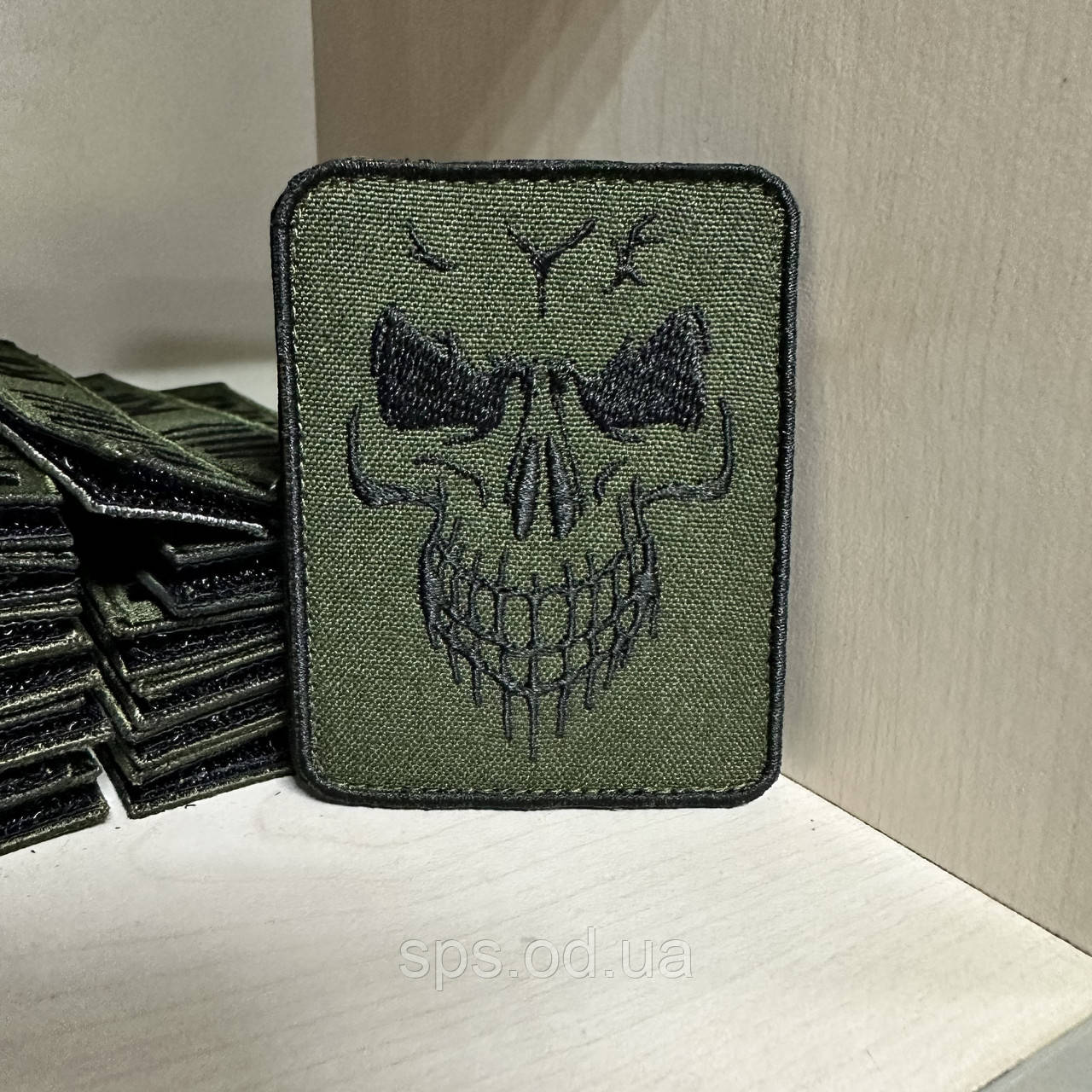 №171 Шеврон череп "Human Skull Face" 8 см